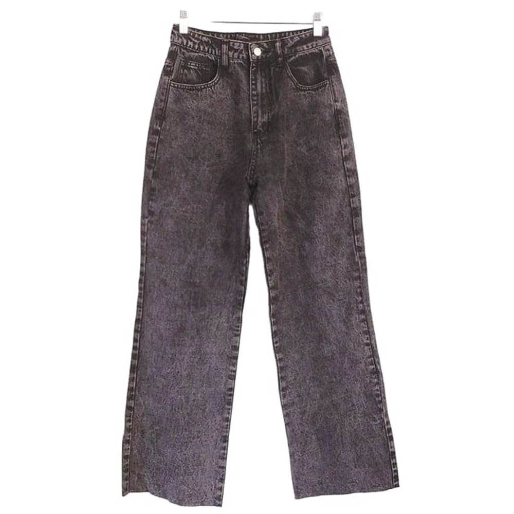 Baevely wide leg raw hem Jeans size Small Henly store black acid wash